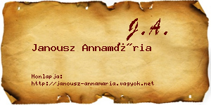 Janousz Annamária névjegykártya